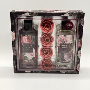 Simple Pleasures Bath Collection Vanilla Rose Body Wash, Oil, Petal Soaps NEW